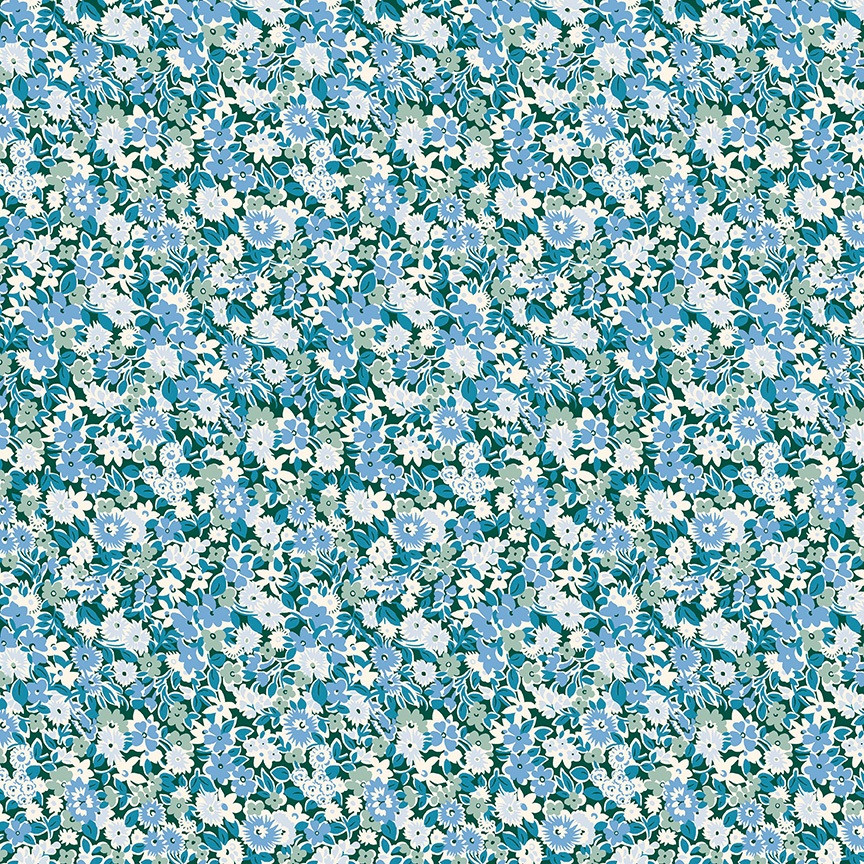Riley Blake Fabrics Liberty Floral Nostalgia Isly Garden Blue